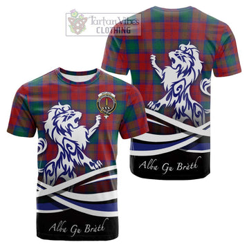 Affleck Tartan Cotton T-shirt with Alba Gu Brath Regal Lion Emblem Women's Shirt - Tartan Vibes Clothing