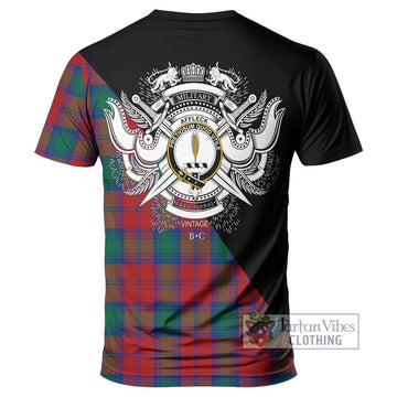 Affleck Tartan T-Shirt with Family Crest and Military Logo Style - Tartan Vibes Clothing