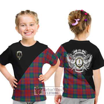 Affleck Tartan Kid T-Shirt with Family Crest and Military Logo Style - Tartan Vibes Clothing