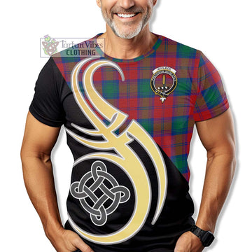 Affleck Tartan T-Shirt with Family Crest and Celtic Symbol Style - Tartan Vibes Clothing