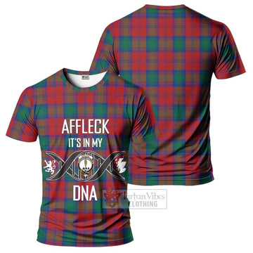 Affleck Tartan T-Shirt with Family Crest DNA In Me Style - Tartan Vibes Clothing