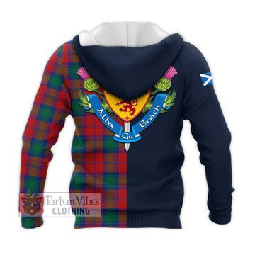 Tartan Vibes Clothing Affleck Tartan Knitted Hoodie with Scottish Lion Royal Arm Half Style
