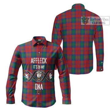 Affleck Tartan Long Sleeve Button Shirt with Family Crest DNA In Me Style Men's Shirt - Tartanvibesclothing Shop