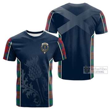 Affleck Tartan Cotton T-shirt with Family Crest and Scottish Thistle Vibes Sport Style Kid's Shirt - Tartan Vibes Clothing