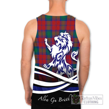 Affleck Tartan Men's Tank Top with Alba Gu Brath Regal Lion Emblem - Tartan Vibes Clothing