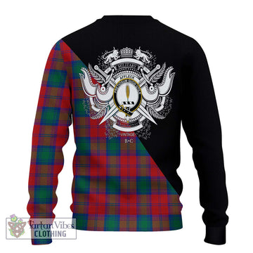 Affleck Tartan Ugly Sweater with Family Crest and Military Logo Style - Tartan Vibes Clothing