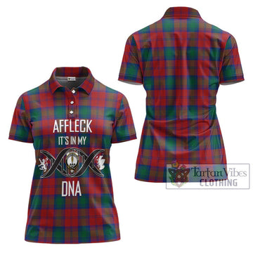 Affleck Tartan Women's Polo Shirt with Family Crest DNA In Me Style - Tartan Vibes Clothing