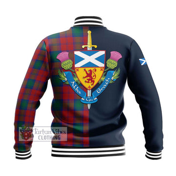 Affleck Tartan Baseball Jacket Alba with Scottish Lion Royal Arm Half Style - Tartan Vibes Clothing