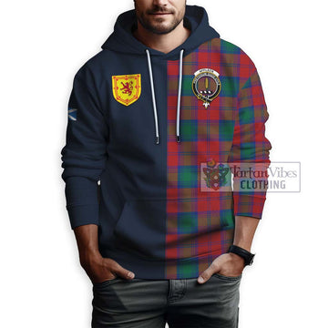 Affleck Tartan Hoodie Alba with Scottish Lion Royal Arm Half Style - Tartan Vibes Clothing