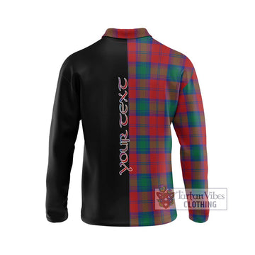 Affleck Tartan Long Sleeve Polo Shirt with Family Crest and Half Of Me Style - Tartan Vibes Clothing
