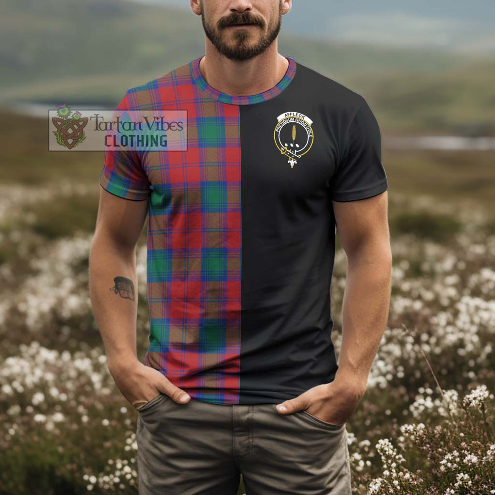 Affleck Tartan T-Shirt with Family Crest and Half Of Me Style - Tartan Vibes Clothing