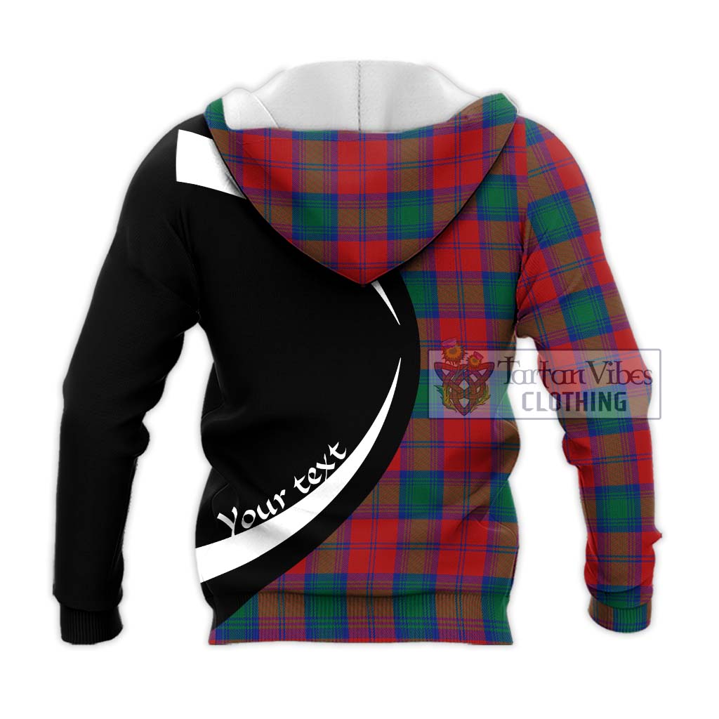 Affleck Tartan Knitted Hoodie with Family Crest Circle Style - Tartan Vibes Clothing