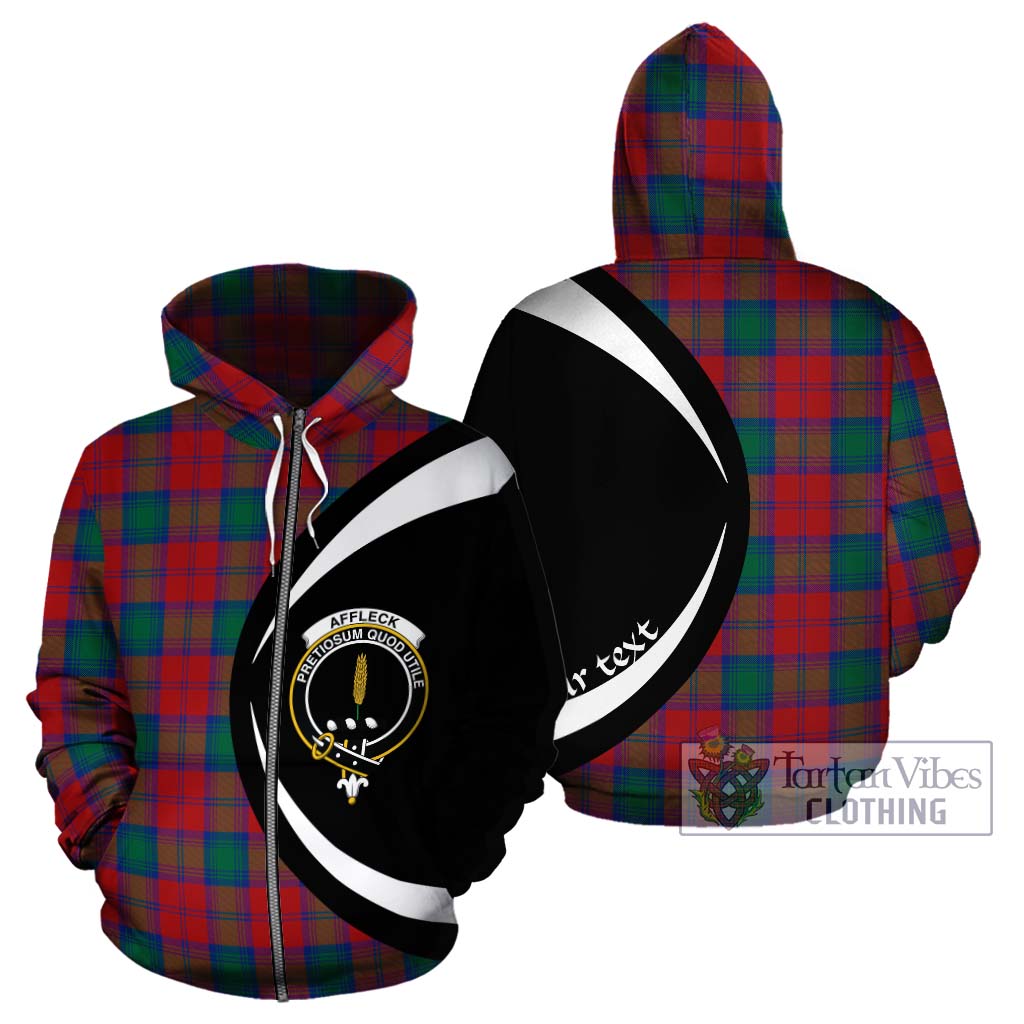 Affleck Tartan Hoodie with Family Crest Circle Style - Tartan Vibes Clothing