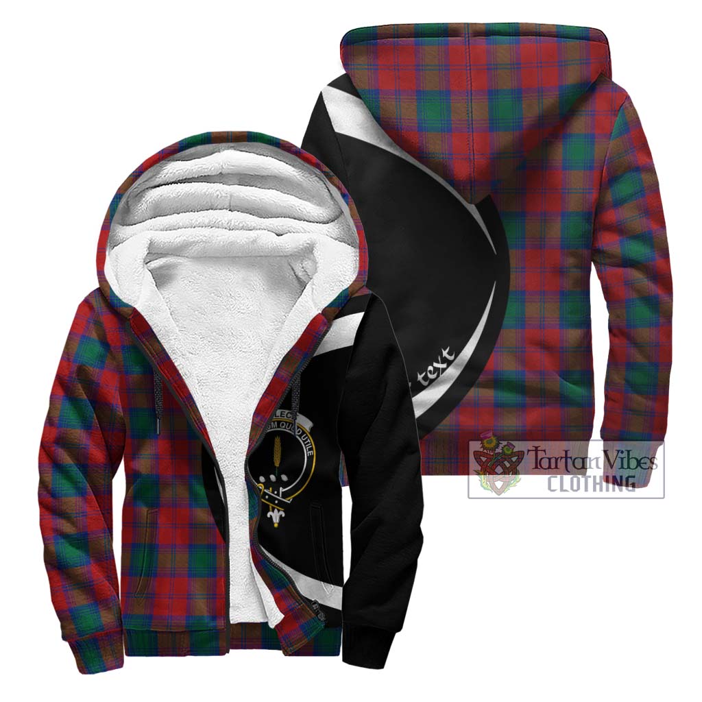 Affleck Tartan Sherpa Hoodie with Family Crest Circle Style Unisex - Tartan Vibes Clothing