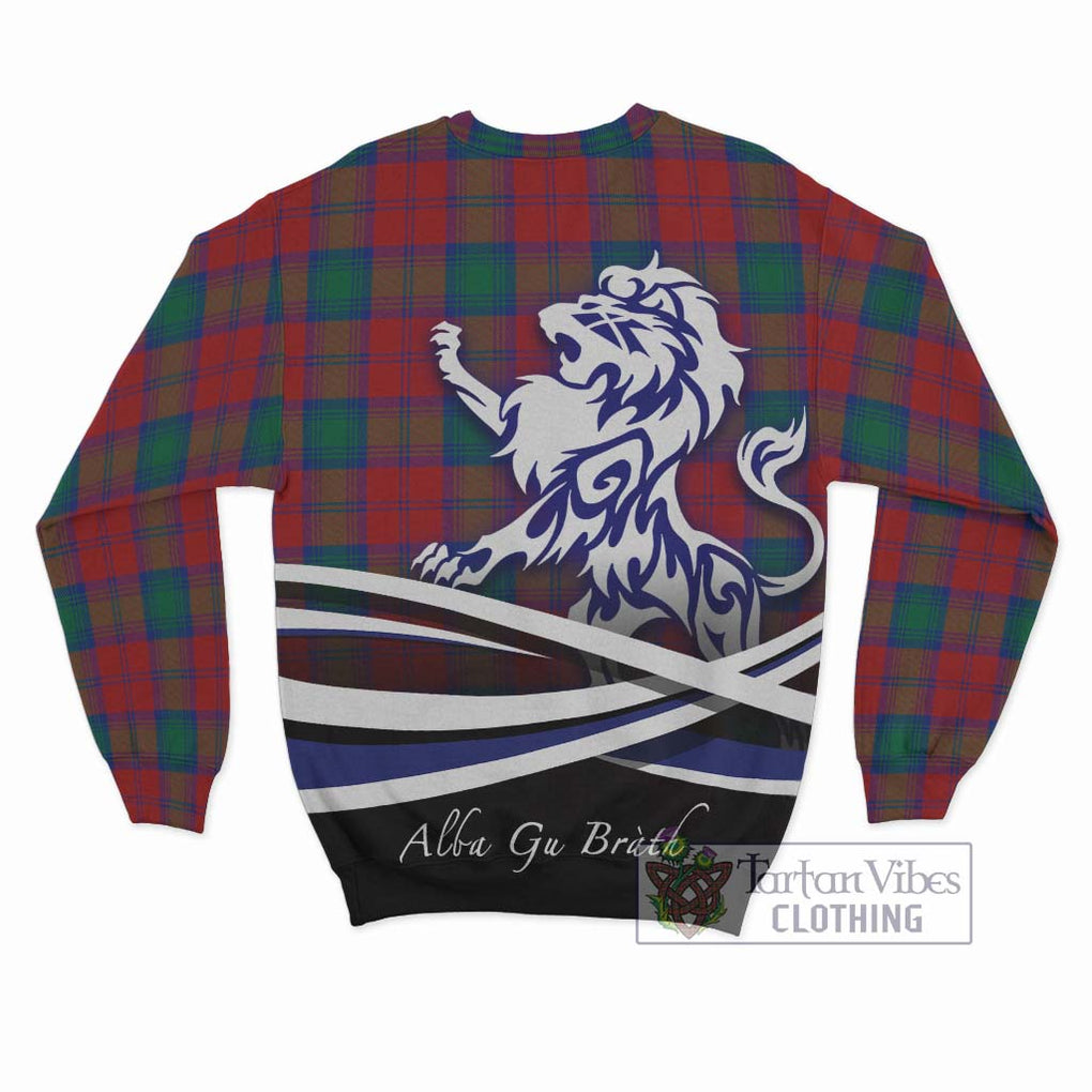 Affleck Tartan Sweatshirt with Alba Gu Brath Regal Lion Emblem - Tartan Vibes Clothing