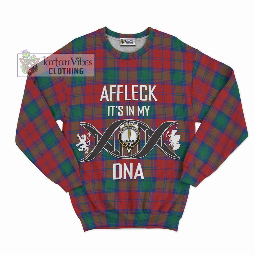 Affleck Tartan Sweatshirt with Family Crest DNA In Me Style - Tartan Vibes Clothing