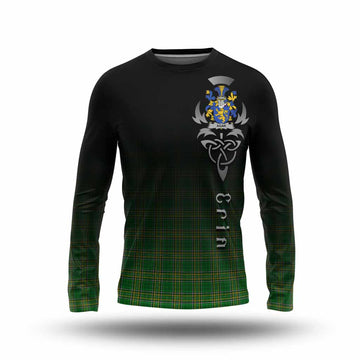 Tartan Vibes Clothing Agar Irish Clan Long Sleeve T-Shirt with Coat of Arms Erin Go Bragh Celtic Inspired