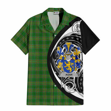 Tartan Vibes Clothing Agar Irish Clan Short Sleeve Button Shirt Celtic Circle Style
