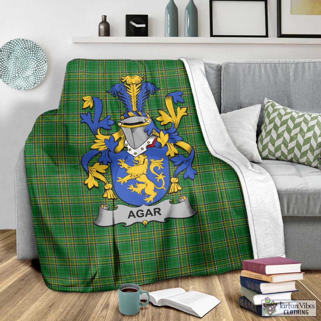 Agar Irish Clan Tartan Blanket with Coat of Arms - Tartan Vibes Clothing