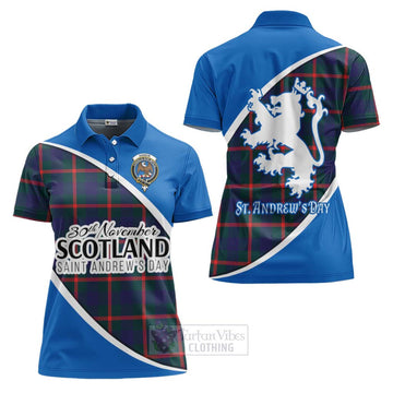 Tartan Vibes Clothing Agnew Family Crest Tartan Women's Polo Shirt Celebrate Saint Andrew's Day in Style