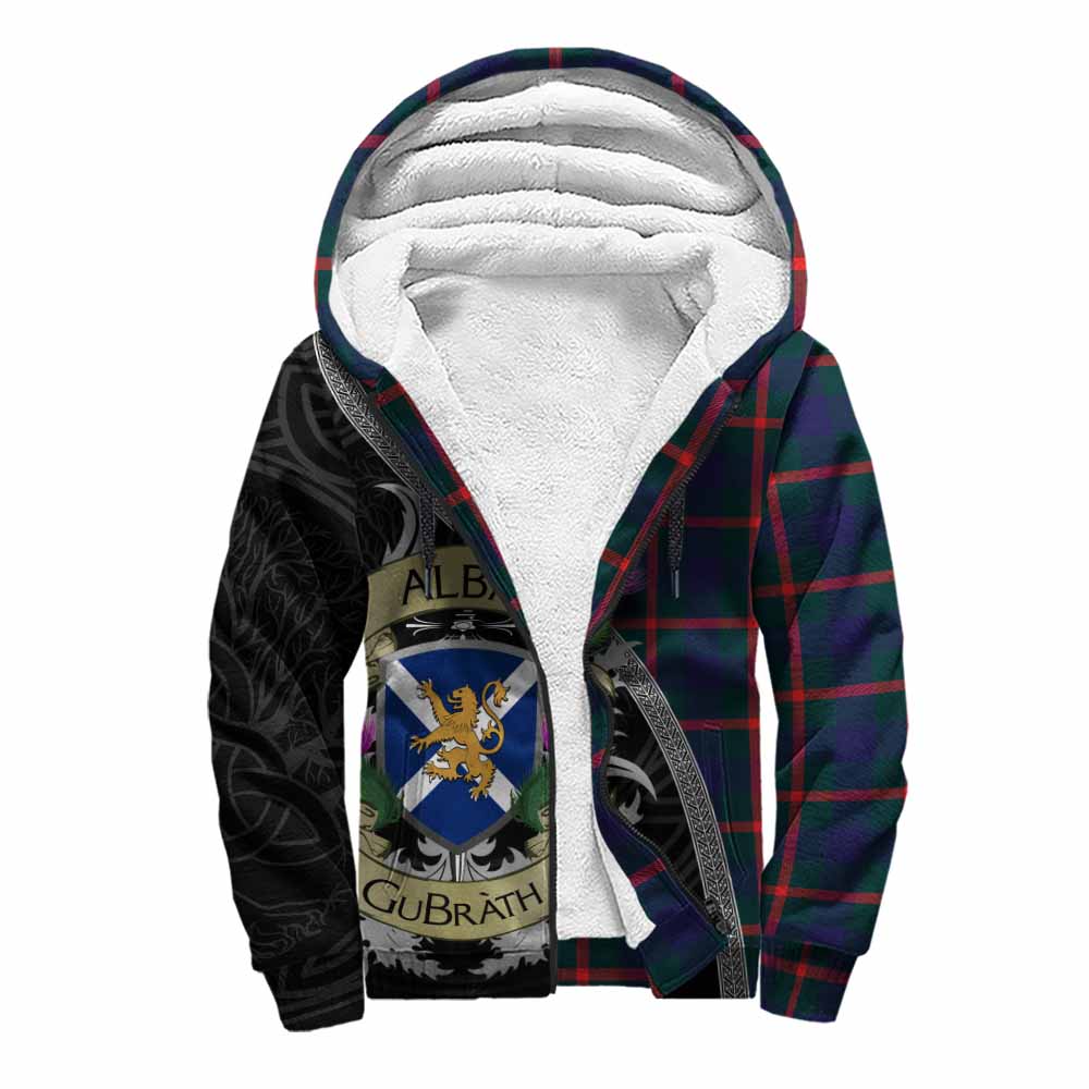Tartan Vibes Clothing Agnew Tartan Family Crest Sherpa Hoodie Lion Rampant Royal Thistle Shield Celtic Inspired