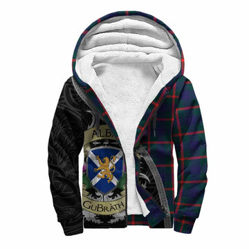 Agnew Tartan Family Crest Sherpa Hoodie Lion Rampant Royal Thistle Shield Celtic Inspired