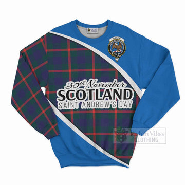 Tartan Vibes Clothing Agnew Family Crest Tartan Sweatshirt Celebrate Saint Andrew's Day in Style