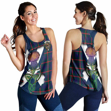 Tartan Vibes Clothing Agnew Tartan Family Crest Women's Racerback Tanks Scottish Thistle Celtic Inspired
