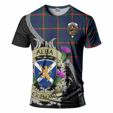 Tartan Vibes Clothing Agnew Tartan Family Crest T-Shirt Lion Rampant Royal Thistle Shield Celtic Inspired