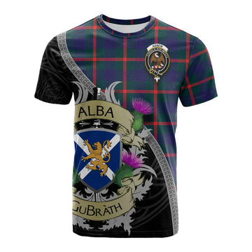 Tartan Vibes Clothing Agnew Tartan Family Crest Cotton T-shirt Lion Rampant Royal Thistle Shield Celtic Inspired