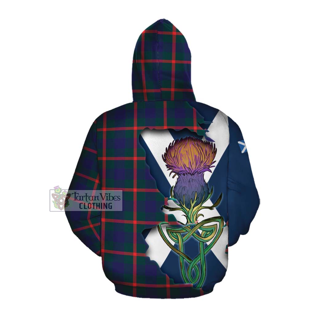 Tartan Vibes Clothing Agnew Tartan Family Crest Cotton Hoodie Scottish Thistle Celtic Inspired