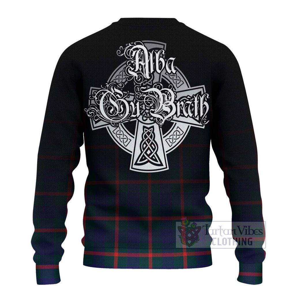 Tartan Vibes Clothing Agnew Tartan Knitted Sweater Featuring Alba Gu Brath Family Crest Celtic Inspired