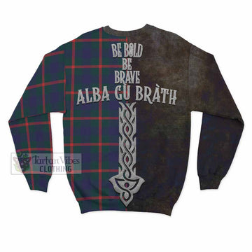 Agnew Tartan Family Crest Sweatshirt Alba Gu Brath Be Brave Lion Ancient Style