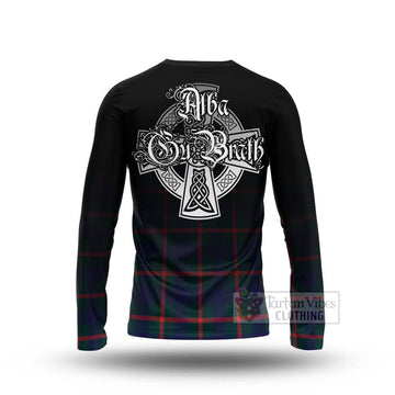 Tartan Vibes Clothing Agnew Tartan Long Sleeve T-Shirt Featuring Alba Gu Brath Family Crest Celtic Inspired