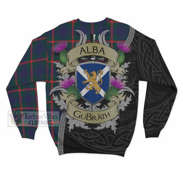 Tartan Vibes Clothing Agnew Tartan Family Crest Sweatshirt Lion Rampant Royal Thistle Shield Celtic Inspired