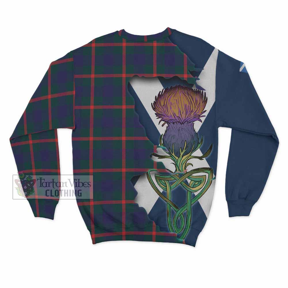 Tartan Vibes Clothing Agnew Tartan Family Crest Sweatshirt Scottish Thistle Celtic Inspired