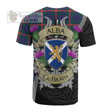 Tartan Vibes Clothing Agnew Tartan Family Crest Cotton T-shirt Lion Rampant Royal Thistle Shield Celtic Inspired