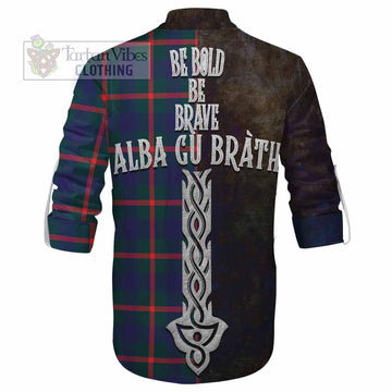 Agnew Tartan Family Crest Ghillie Kilt Shirt Alba Gu Brath Be Brave Lion Ancient Style