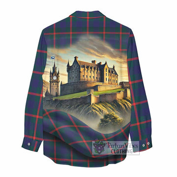 Agnew Tartan Family Crest Women's Casual Shirt with Scottish Ancient Castle Style