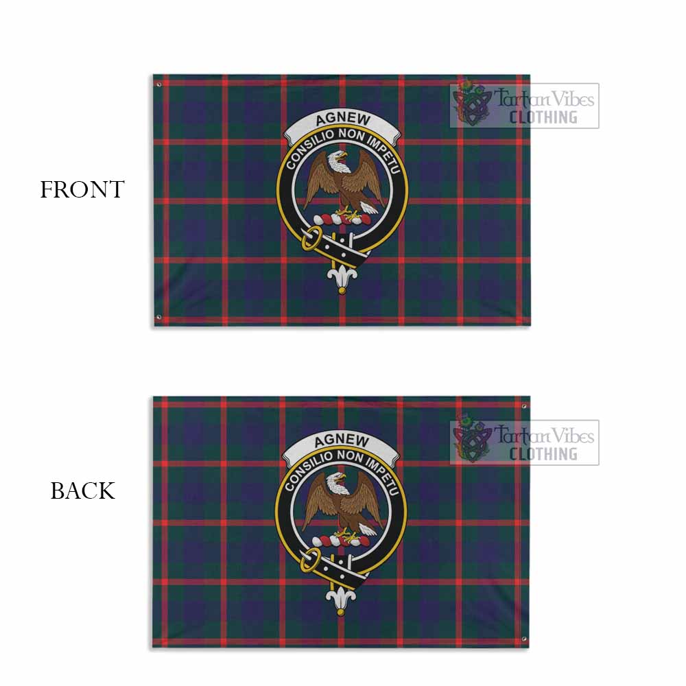 Tartan Vibes Clothing Agnew Tartan House Flag with Family Crest