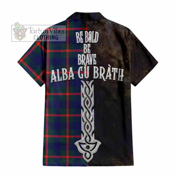 Agnew Tartan Family Crest Hawaiian Shirt Alba Gu Brath Be Brave Lion Ancient Style