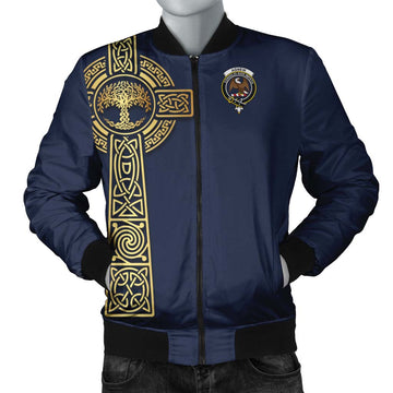 Agnew Clan Bomber Jacket with Golden Celtic Tree Of Life