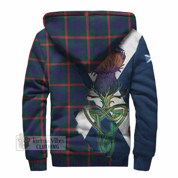 Agnew Tartan Family Crest Sherpa Hoodie Scottish Thistle Celtic Inspired