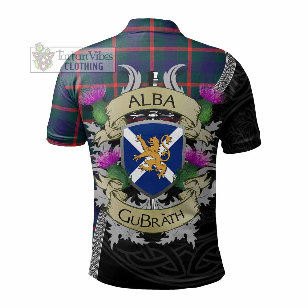 Tartan Vibes Clothing Agnew Tartan Family Crest Polo Shirt Lion Rampant Royal Thistle Shield Celtic Inspired