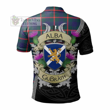 Agnew Tartan Family Crest Polo Shirt Lion Rampant Royal Thistle Shield Celtic Inspired