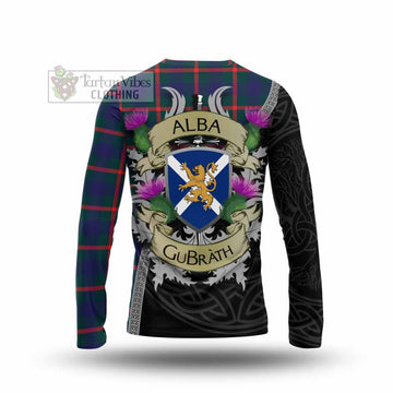 Agnew Tartan Family Crest Long Sleeve T-Shirt Lion Rampant Royal Thistle Shield Celtic Inspired