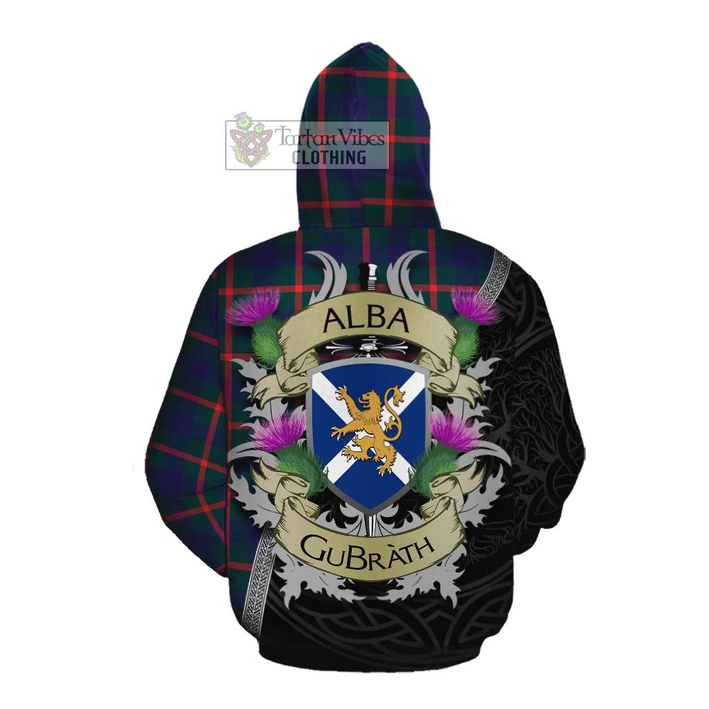 Tartan Vibes Clothing Agnew Tartan Family Crest Cotton Hoodie Lion Rampant Royal Thistle Shield Celtic Inspired