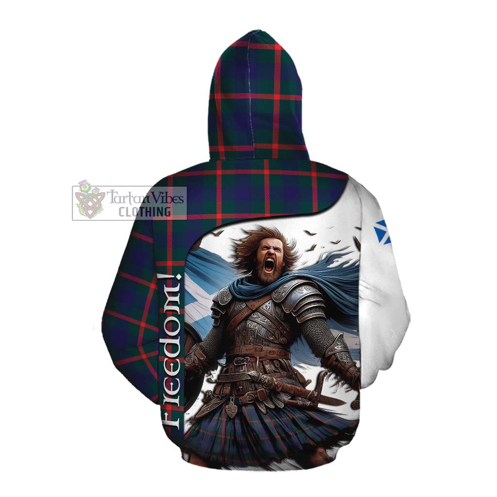 Tartan Vibes Clothing Agnew Crest Tartan Cotton Hoodie Inspired by the Freedom of Scottish Warrior
