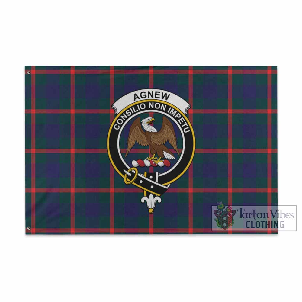 Tartan Vibes Clothing Agnew Tartan House Flag with Family Crest