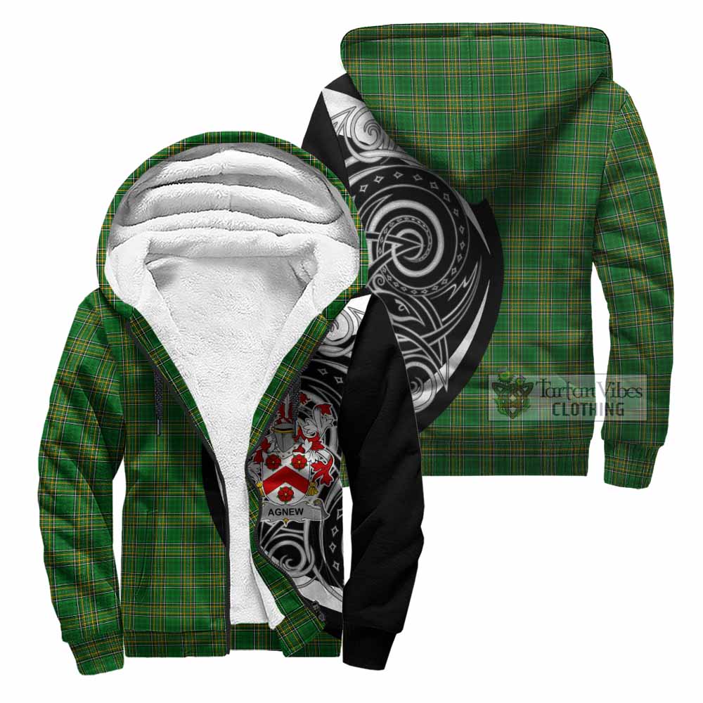Tartan Vibes Clothing Agnew Irish Clan Sherpa Hoodie Celtic Circle Style